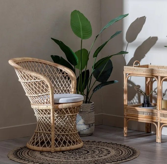 Sillón Ratán Trenzado Manila, Colonial (84x68x84 cm)