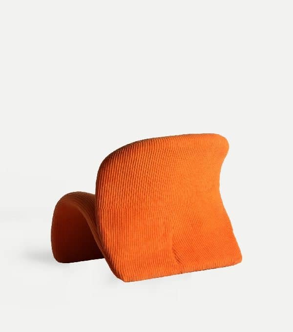 Sillón Curvo Naranja Malmo, Art Decó Contemporáneo ( 89x78x80 cm)