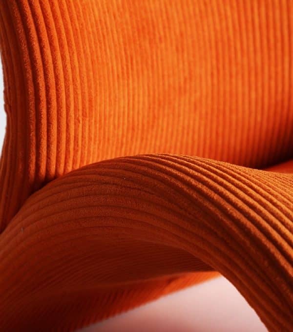 Sillón Curvo Naranja Malmo, Art Decó Contemporáneo ( 89x78x80 cm)