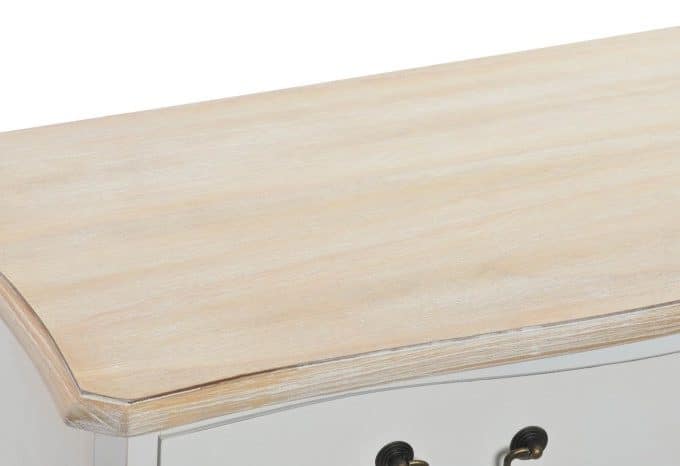 Consola Tres Cajones Blanca Natural Cecile, Provenzal(110x40x79 cm)