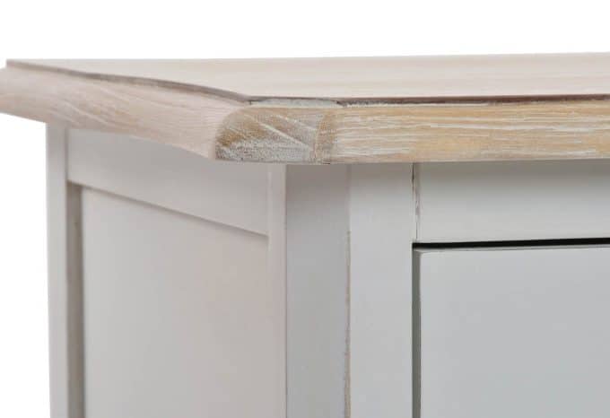 Consola Tres Cajones Blanca Natural Cecile, Provenzal(110x40x79 cm)