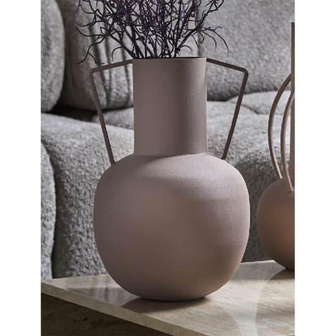 Jarrón Metal Rosa Rodas ( 21dx30 cm)