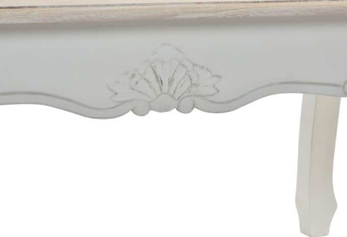 Mesa de Centro en Abeto Blanca Decapada y Natural Cécile, Provenzal (120x60x50 cm)