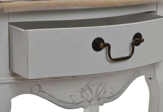 Consola Tres Cajones Blanca Natural Cecile, Provenzal(110x40x79 cm)