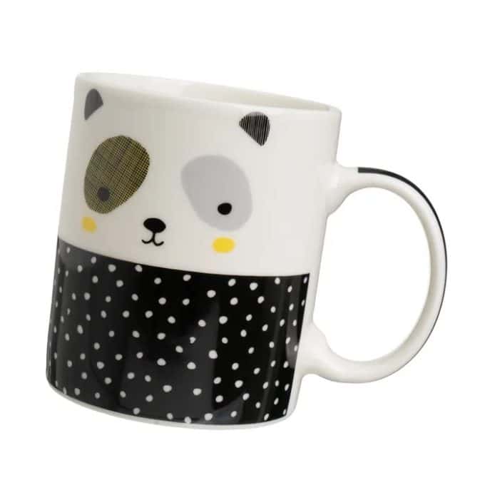 Mug Cerámica Blanca Animales Multicolor (12x8x10 cm)