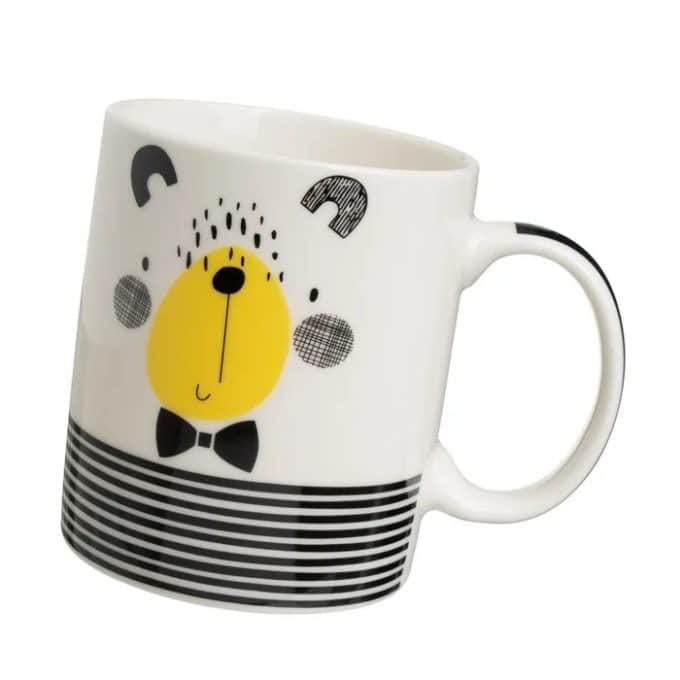Mug Cerámica Blanca Animales Multicolor (12x8x10 cm)