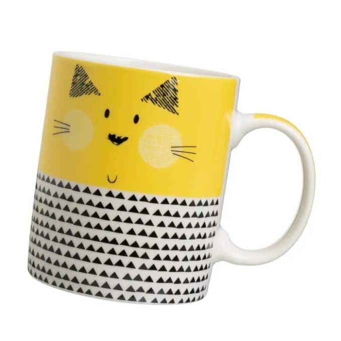 Mug Cerámica Blanca Animales Multicolor (12x8x10 cm)