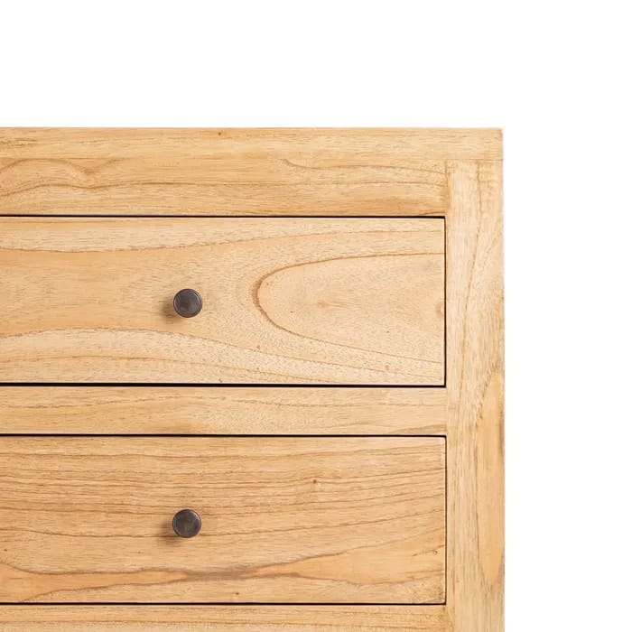 Cómoda Cinco Cajones Madera Mindi Natural Halmstad, Nórdica (100x40x90 cm) - Imagen 3