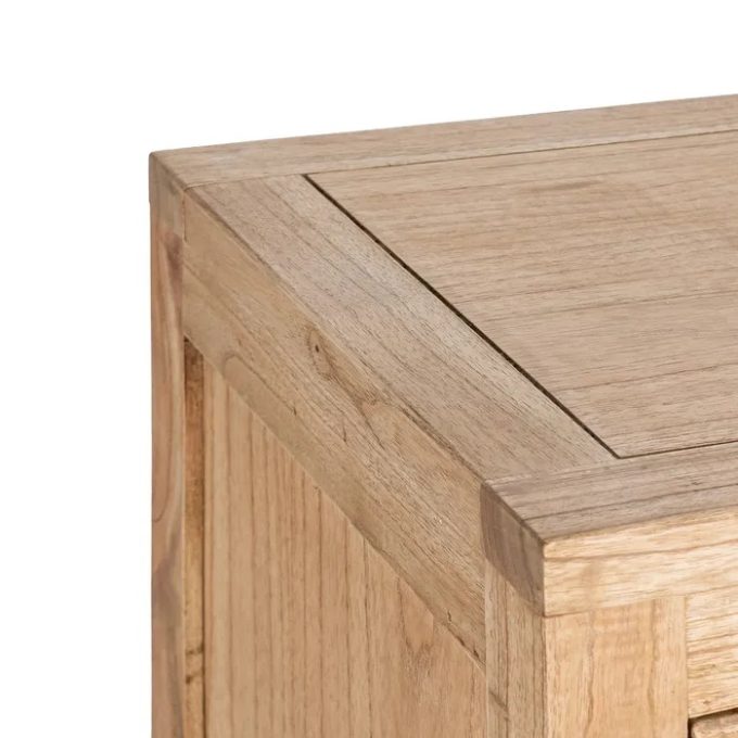 Cómoda Cinco Cajones Madera Mindi Natural Halmstad, Nórdica (100x40x90 cm)