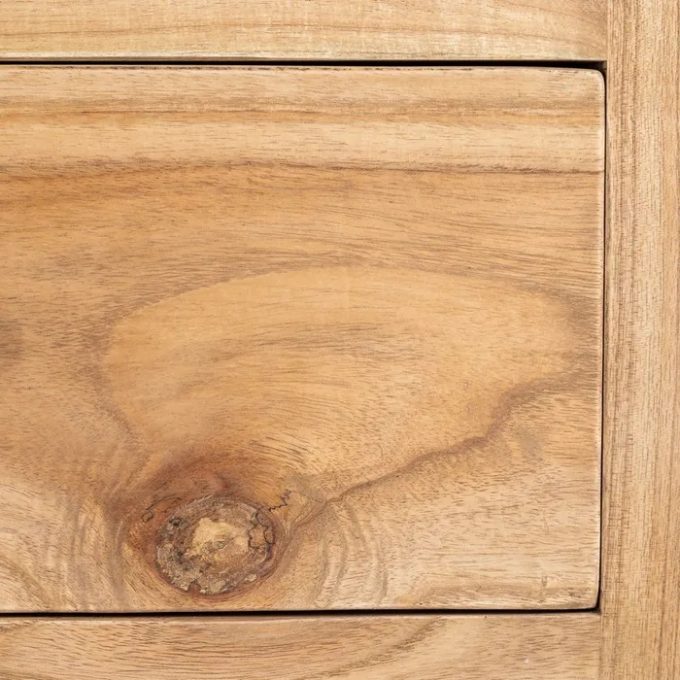 Cómoda Cinco Cajones Madera Mindi Natural Halmstad, Nórdica (100x40x90 cm)
