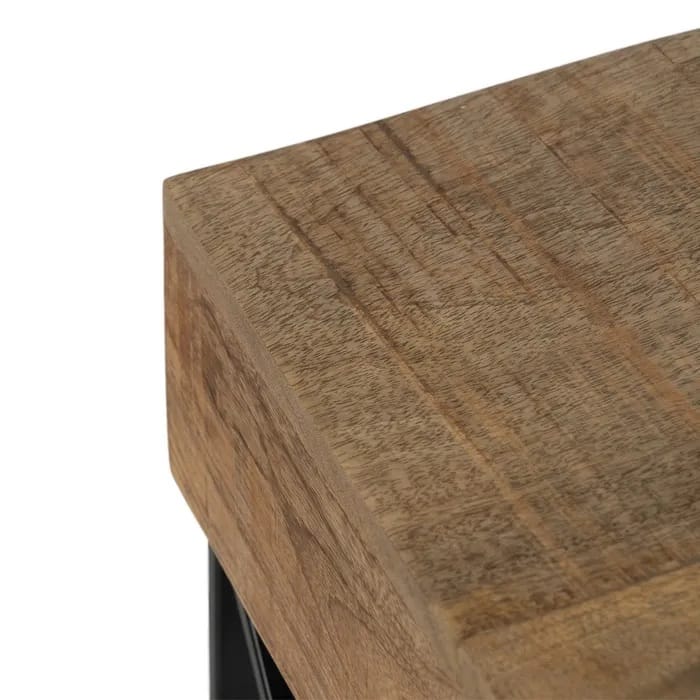 Escritorio Madera Mango Natural y Metal Negro (120x50x77 cm) - Imagen 5