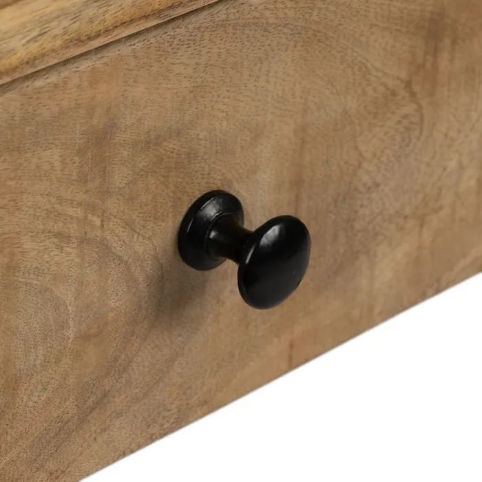 Escritorio Madera Mango Natural y Metal Negro (120x50x77 cm) - Imagen 4