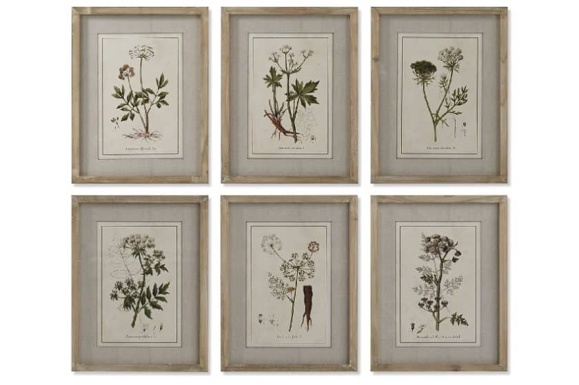 Cuadro Botánico Flores Multicolor, Vintage (30x2x40 cm) - Imagen 2