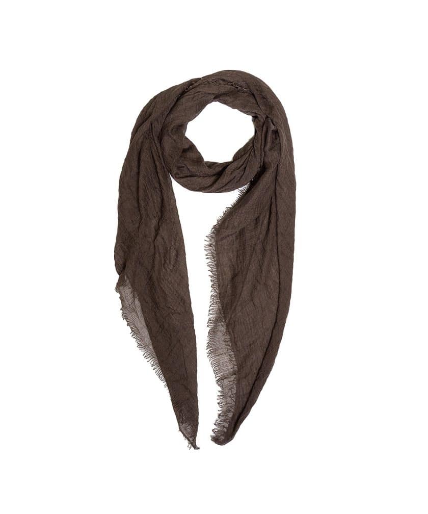 foulard liso marrón efecto arrugado