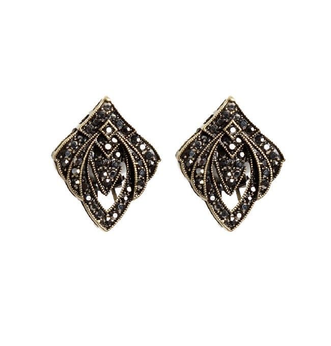 Pendientes Cristal Facetado Plata Vieja