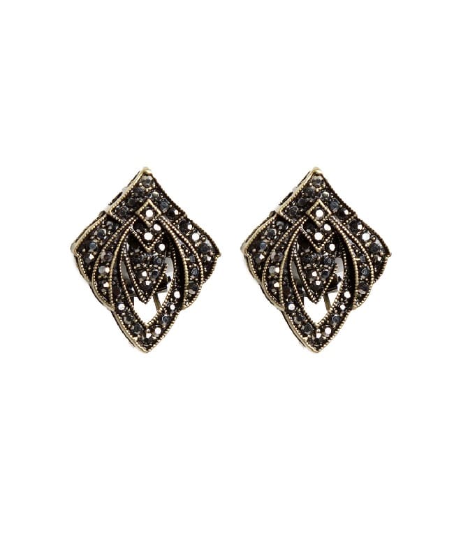 Pendientes Cristal Facetado Plata Vieja - Imagen 3