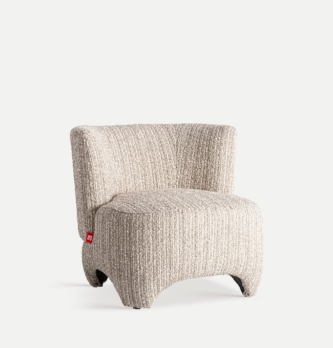 Sillón Redondo Giratorio Beige Tisza, Contemporáneo (120x106x76 cm)