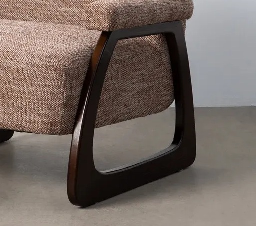 Sillón Madera Tejido Jaspeado Marrón Denver, Retro (77x76x74 cm)