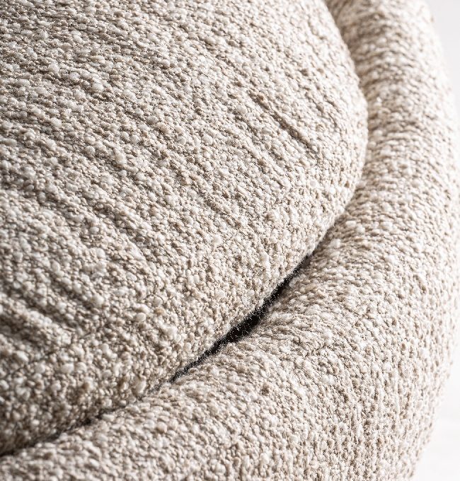 Sillón Redondo Giratorio Beige Tisza, Contemporáneo (120x106x76 cm)