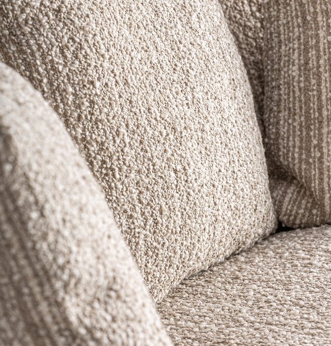 Sillón Redondo Giratorio Beige Tisza, Contemporáneo (120x106x76 cm)