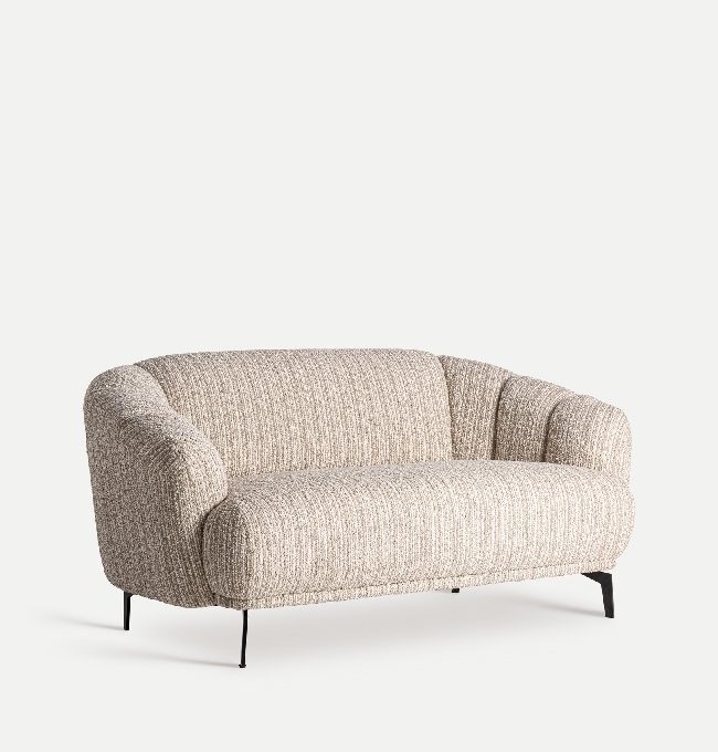 Sillón Redondo Giratorio Beige Tisza, Contemporáneo (120x106x76 cm)