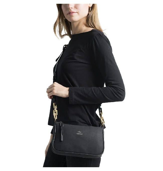 Bolso Antelina Negro Bandolera (24x14x4 cm)