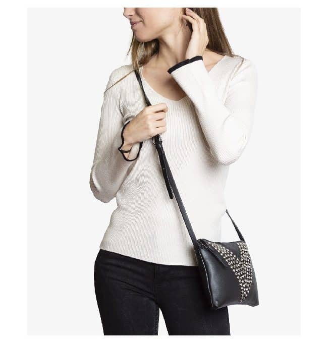 Bolso Pequeño Bandolora Negro Cristalitos (23x18x2 cm)