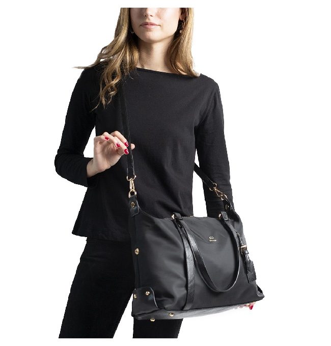 Bolso "Tote" Nylon Negro (39x25x12 cm)
