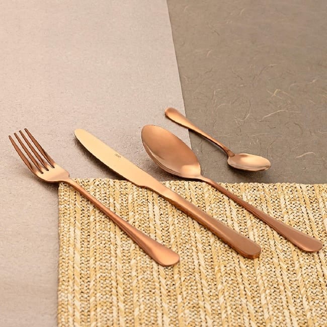 Set 24 Cubiertos Acero Inoxidable Cobre Gala (26cm) - Imagen 2