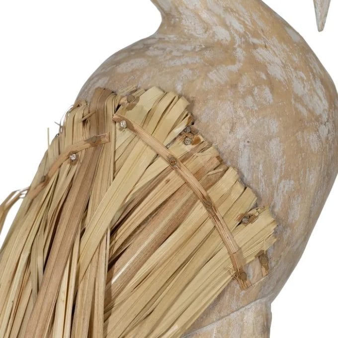 Figura de Garza Tallada en Madara de Albasia (20x10x62 cm)