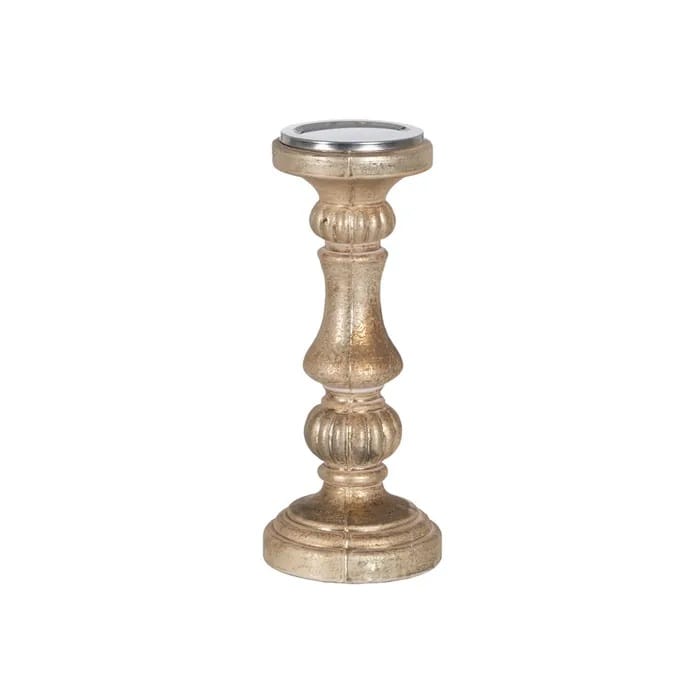 Set 2 Candelabros Cristal Tallado Oro Boheme (15x15x38 cm) - Imagen 3