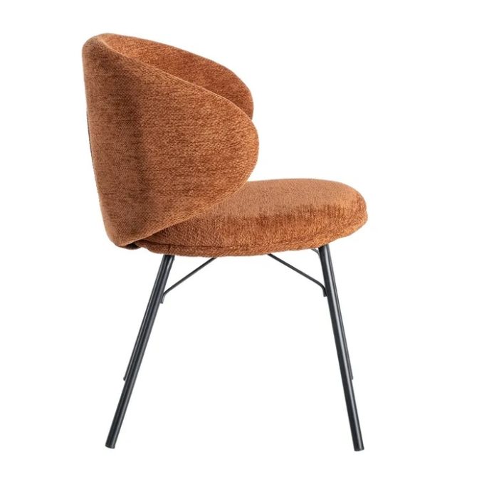 Set 2 Sillas Naranja Dallas, Art Decó (57x53x75 cm)