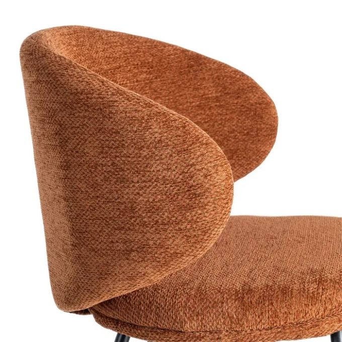 Set 2 Taburetes Naranja Dallas, Art Decó (47x47x90 cm)