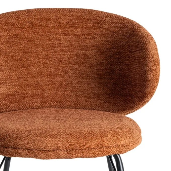 Set 2 Taburetes Naranja Dallas, Art Decó (47x47x90 cm)