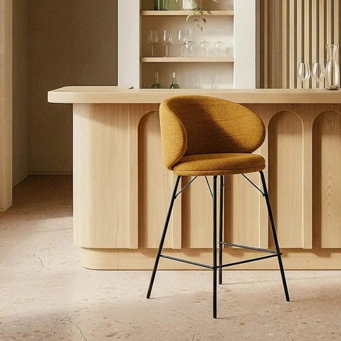 Set 2 Sillas Naranja Dallas, Art Decó (57x53x75 cm)