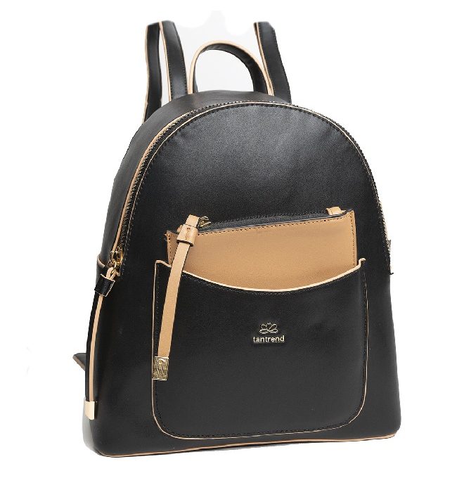 bolso mochila negro piel sintética