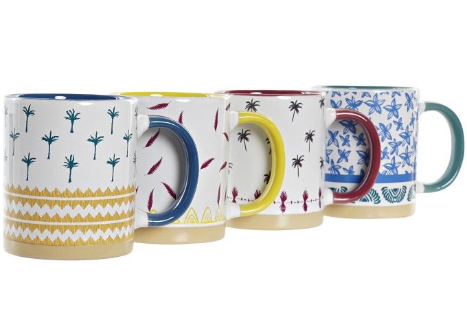 Mug Gres Multicolor "Bombay", Vintage(13x9x9,5 cm)