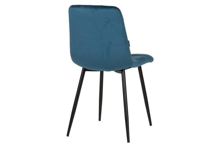 Set 4 Sillas Tapizadas Terciopelo Azul Oscuro Dallas, Vintage (48x56x80 cm) - Imagen 2