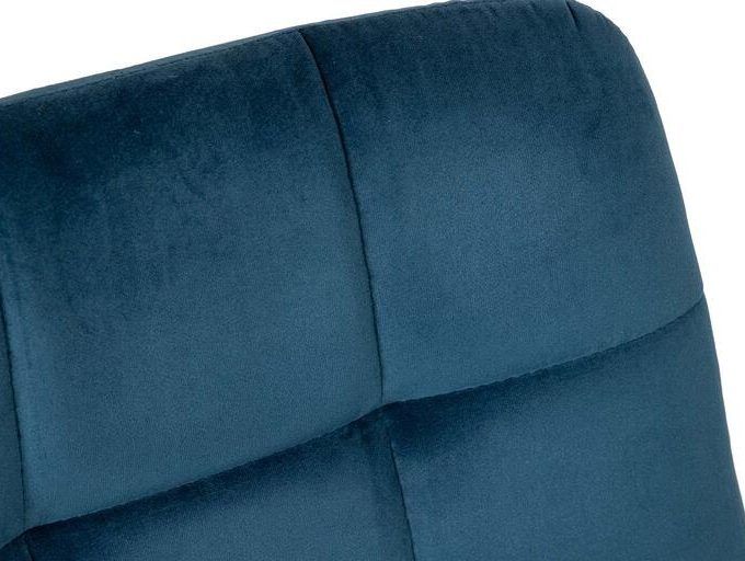 Set 4 Sillas Tapizadas Terciopelo Azul Oscuro Dallas, Vintage (48x56x80 cm)