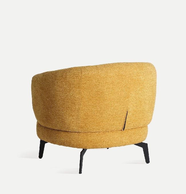 Sillón Redondo Chenilla Amarillo Bard, Nórdico (82x78x71 cm)