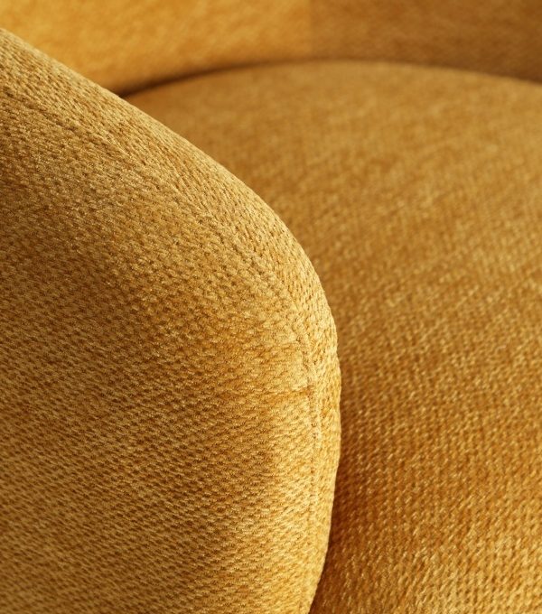 Sillón Redondo Chenilla Amarillo Bard, Nórdico (82x78x71 cm)