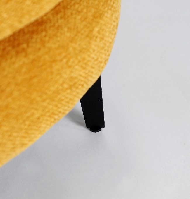 Sillón Redondo Chenilla Amarillo Bard, Nórdico (82x78x71 cm)