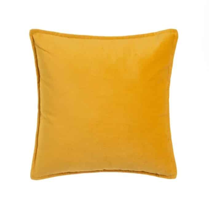 cojín en antelina grabada color amarillo