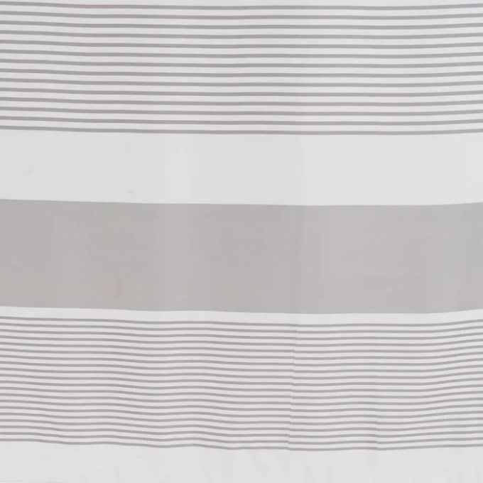 Cortina Baño en Poliéster Blanco con Líneas Beiges (180x200 cm)