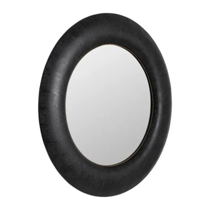 Espejo Redondo Madera Negro Adal (100x5x100 cm)