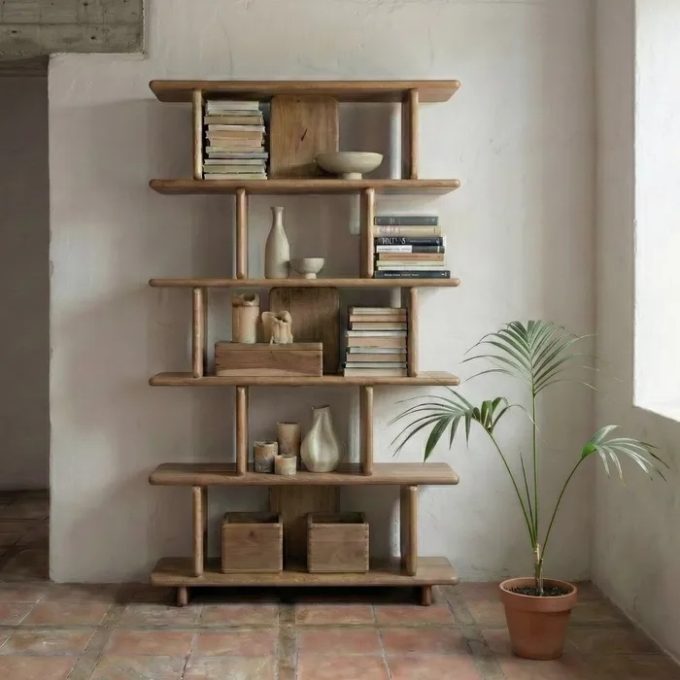 Set 2 Mesas Centro Nido en Madera de Mango Akira, Estilo Japandi (100x50x35 cm)