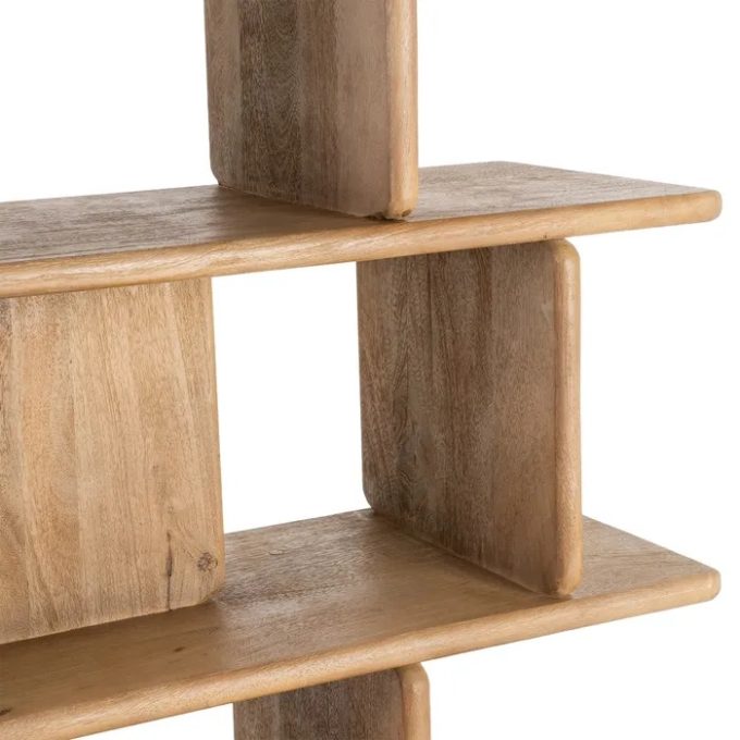 Estantería en Madera de Mango Akira, Estilo Japandi (106x36x175 cm)