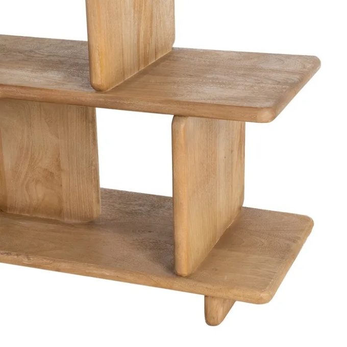 Estantería en Madera de Mango Akira, Estilo Japandi (106x36x175 cm)