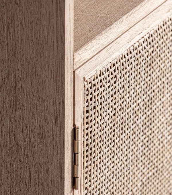 Estantería Madera de Fresno y Ratán Vanar , Nórdica (60x35x175cm)