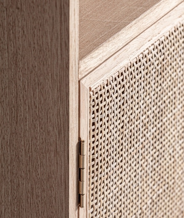 Estantería Madera de Fresno y Ratán Vanar , Nórdica (60x35x175cm) - Imagen 3